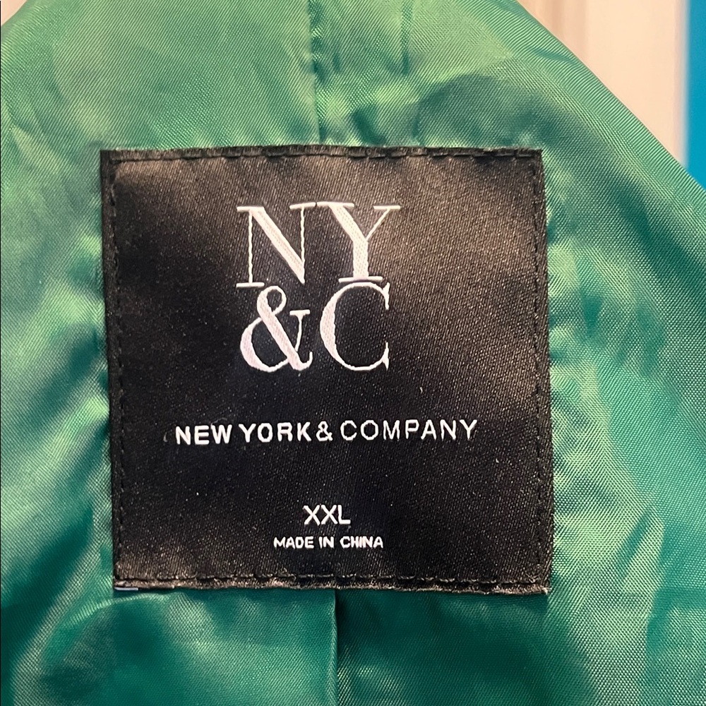 New York & Company Vibrant Green Trench Coat - Picture 4 of 6